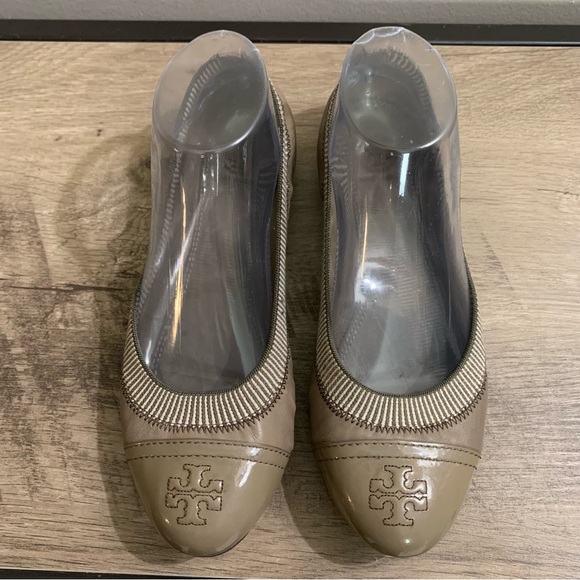 TORY BURCH Gabby Gunmetal Platinum BALLET Flats Slip on Gray SHOES 7.5 M - Picture 3 of 7